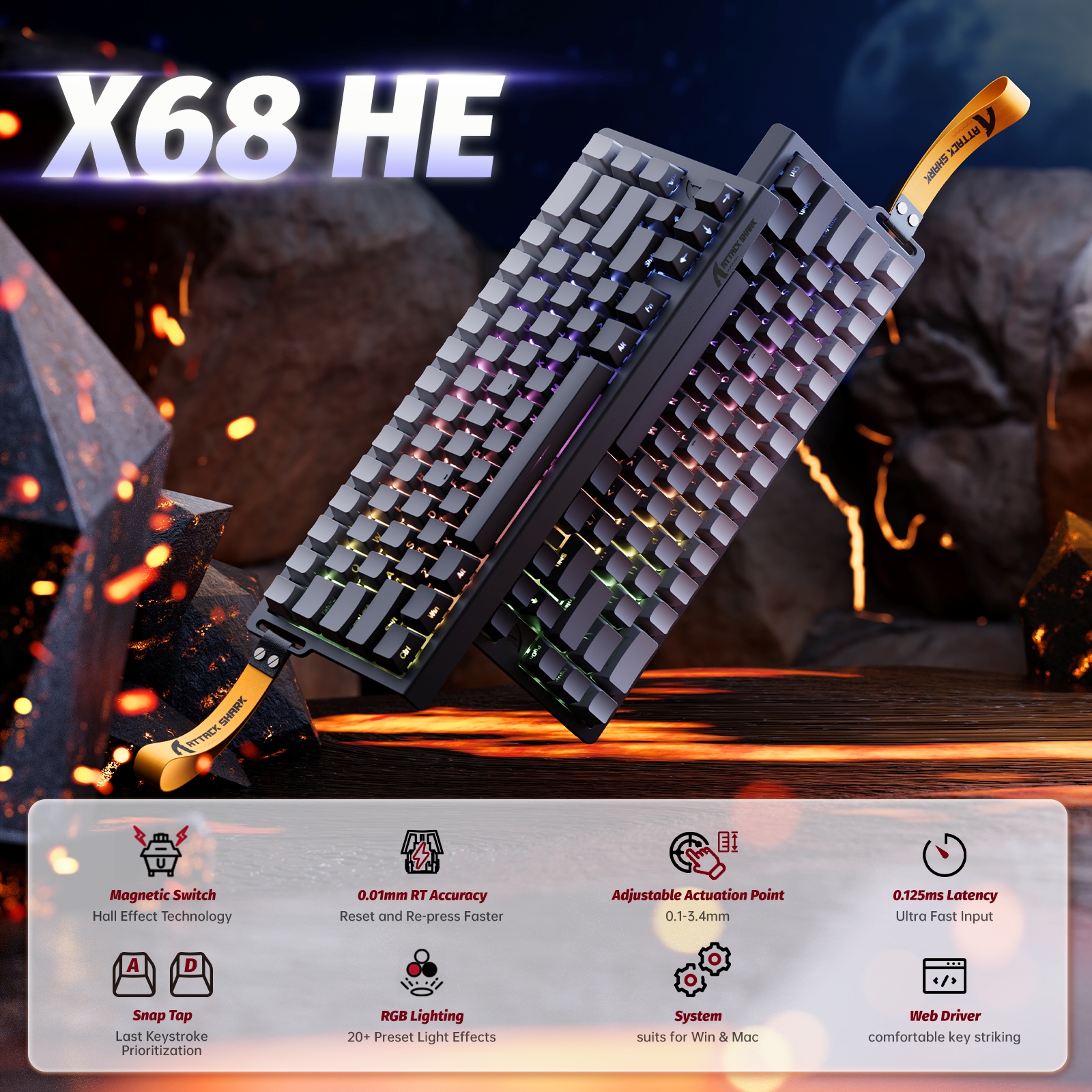 Esports Gaming Uk - ATTACK SHARK X68 HE Wired 8KHz