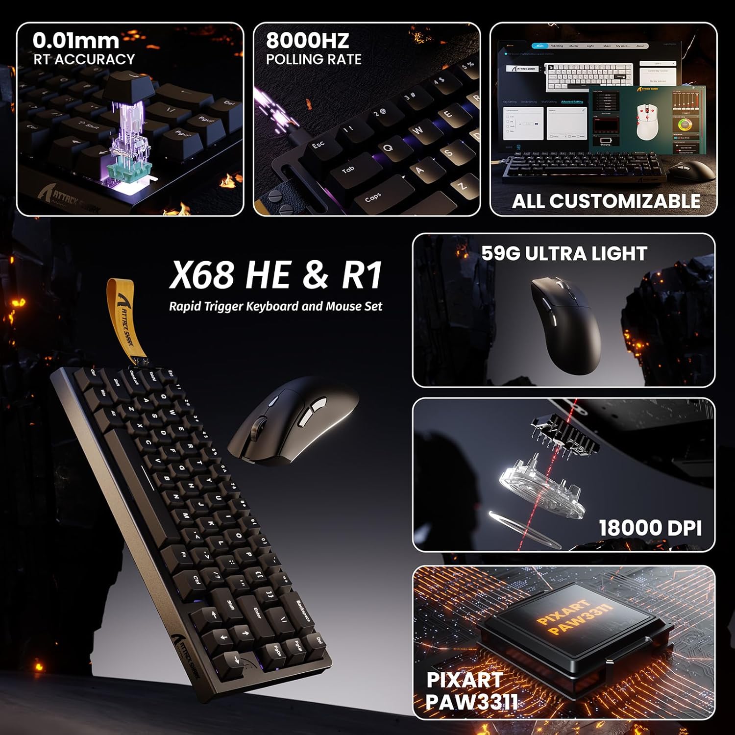 ATTACK SHARK X68 HE Magnetic K - Esports Gaming Uk recension och pris