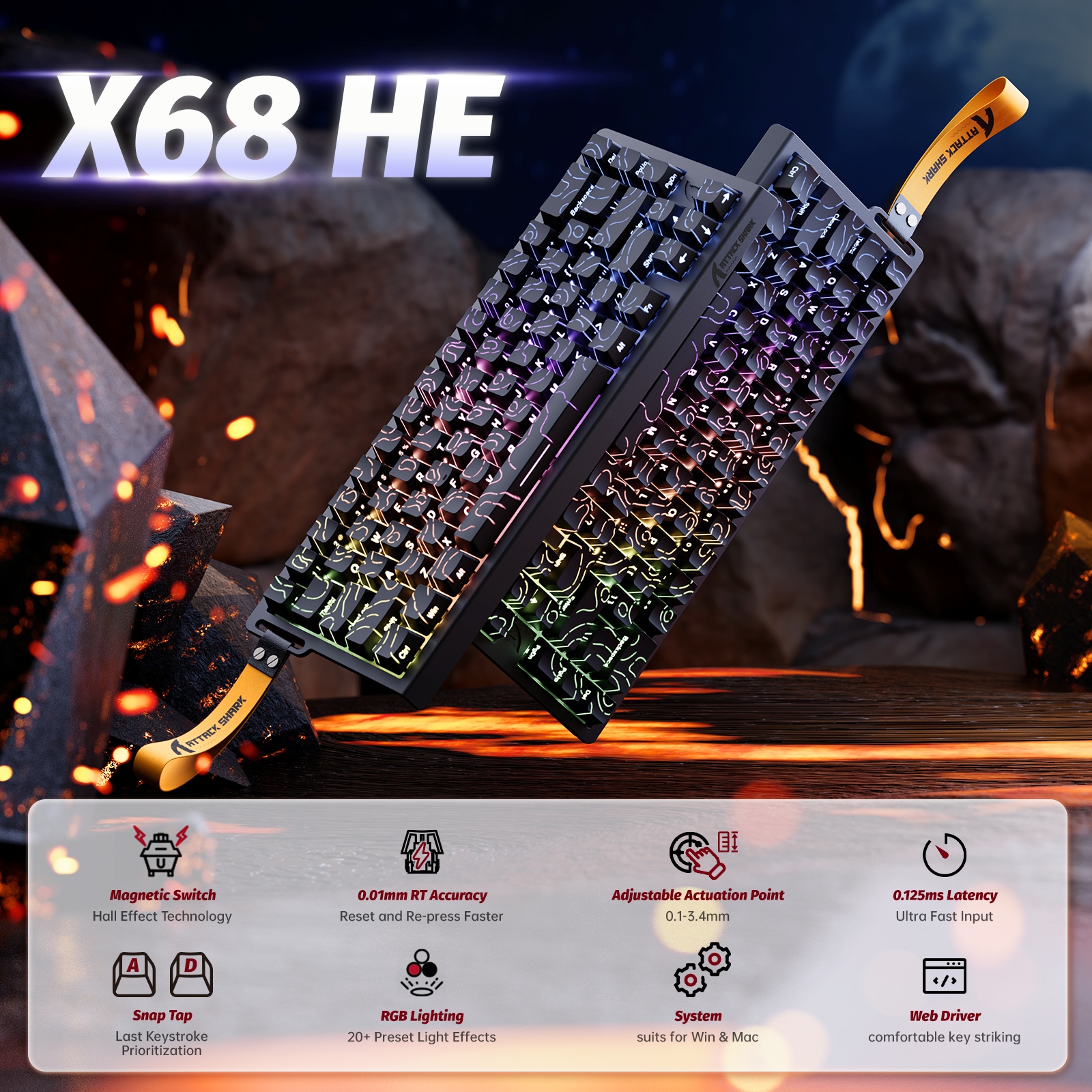 ATTACK SHARK X68 HE Wired 8KHz - Esports Gaming Uk recension och pris